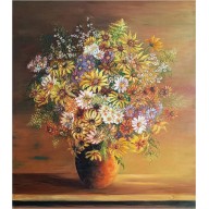 ŁĄKA ZAKLĘTA W WAZONIE, OBRAZ OLEJNY, 73 X 65 CM.