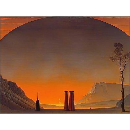 wędzarnia -zachód słońca, Jacek Herman, Grafika cyfrowa