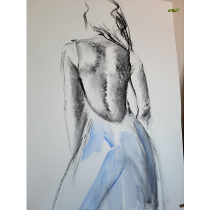 Alina Louka - rysunek węglem - Dress- 100x70 foto #1