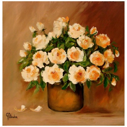 Róże obraz olejny 50-50cm, Grażyna Potocka, obrazy olejne