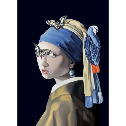 Katarzyna Stanisławek - obrazy akryl - Dziewczyna z perłą 50x70 foto #3