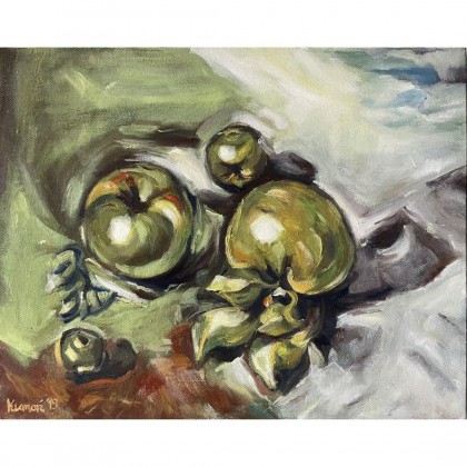 Obraz Jabłka wg C. Monet, 33×41 cm, olej na płótnie, 2019, Agnieszka Kumoń, obrazy olejne