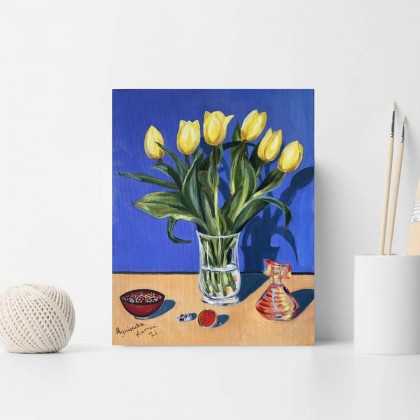 Agnieszka Kumoń - obrazy akryl - Obraz Martwa natura z pierścieniem, 40×50 cm, akryl na płótnie, 2021 foto #1