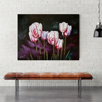 Agnieszka Kumoń - obrazy olejne - Obraz Tulipany, 60×80 cm, olej na płótnie, 2020 foto #1