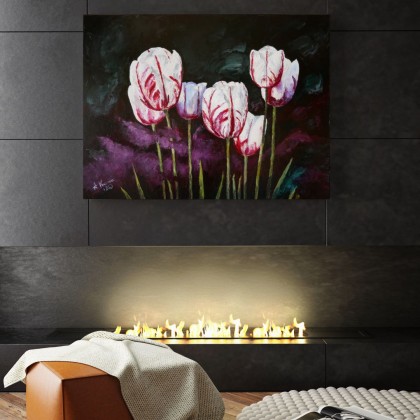 Agnieszka Kumoń - obrazy olejne - Obraz Tulipany, 60×80 cm, olej na płótnie, 2020 foto #2