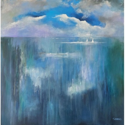 Morze - obraz akryl 100/100 cm, Paulina Lebida, obrazy akryl