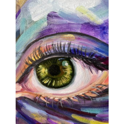 Agnieszka Kumoń - olej + akryl - Obraz Inner Vision I, techniki mieszane + olej na płótnie, 35x25 cm foto #3