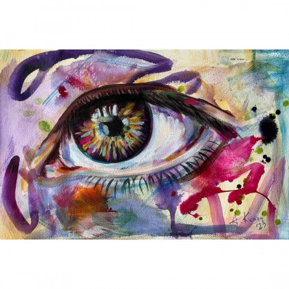 Obraz Inner Vision II, techniki mieszane akryl + olej na papierze 300g, 56x36 cm, Agnieszka Kumoń, olej + akryl