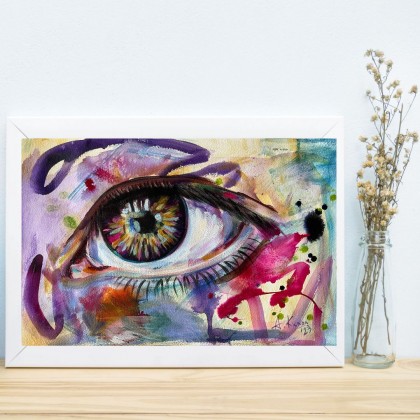 Agnieszka Kumoń - olej + akryl - Obraz Inner Vision II, techniki mieszane akryl + olej na papierze 300g, 56x36 cm foto #1