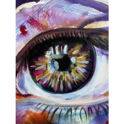 Agnieszka Kumoń - olej + akryl - Obraz Inner Vision II, techniki mieszane akryl + olej na papierze 300g, 56x36 cm foto #3