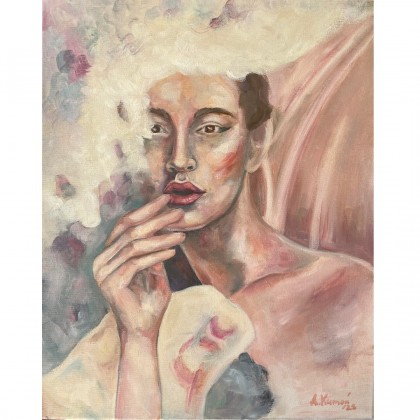 Obraz Delikatność, 40×50 cm, olej na płótnie, 2023, Agnieszka Kumoń, obrazy olejne