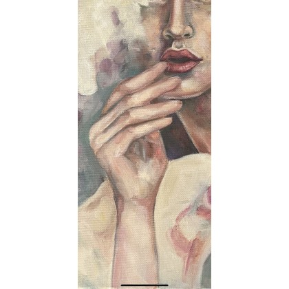 Agnieszka Kumoń - obrazy olejne - Obraz Delikatność, 40×50 cm, olej na płótnie, 2023 foto #4