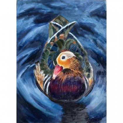 Obraz Mandarynka, 30×40 cm, olej na płótnie, 2022, Agnieszka Kumoń, obrazy olejne