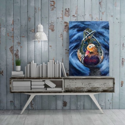 Agnieszka Kumoń - obrazy olejne - Obraz Mandarynka, 30×40 cm, olej na płótnie, 2022 foto #1