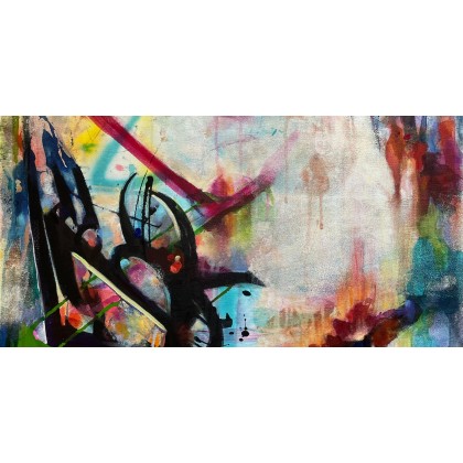 Agnieszka Kumoń - obrazy tech. mieszana - Obraz abstrakcyjny Alchemical Points II, 90×70 cm, techniki mieszane foto #1