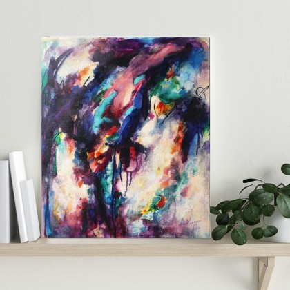 Agnieszka Kumoń - obrazy tech. mieszana - Obraz abstrakcyjny Feminity, 65×55 cm, techniki mieszane foto #1