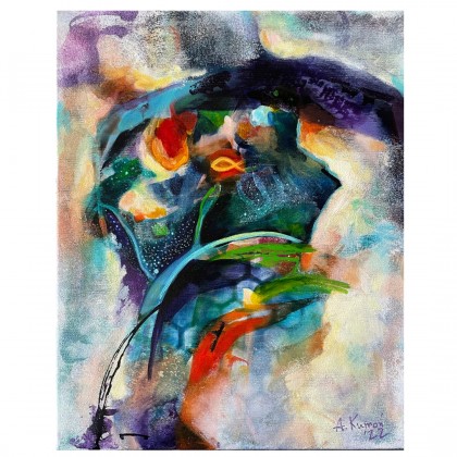 Obraz abstrakcyjny Infinite Possibilites II, 40×50 cm, techniki mieszane, Agnieszka Kumoń, obrazy tech. mieszana