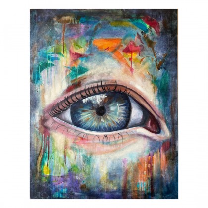 Obraz abstrakcyjno - realistyczny New Vision I, 90×70 cm, techniki mieszane + olej, Agnieszka Kumoń, olej + akryl