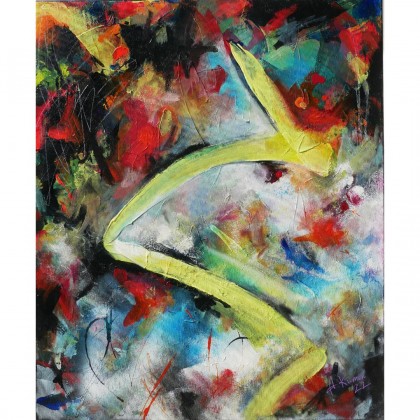 Obraz abstrakcyjny Pure, 60×50 cm, techniki mieszane, Agnieszka Kumoń, obrazy tech. mieszana