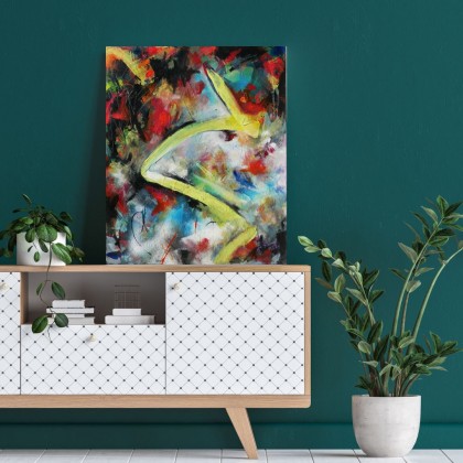 Agnieszka Kumoń - obrazy tech. mieszana - Obraz abstrakcyjny Pure, 60×50 cm, techniki mieszane foto #2