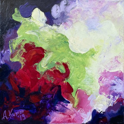 Obraz abstrakcyjny Elements, 25×25 cm, technika akrylowa, 2019, Agnieszka Kumoń, obrazy akryl