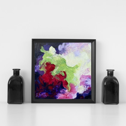 Agnieszka Kumoń - obrazy akryl - Obraz abstrakcyjny Elements, 25×25 cm, technika akrylowa, 2019 foto #1