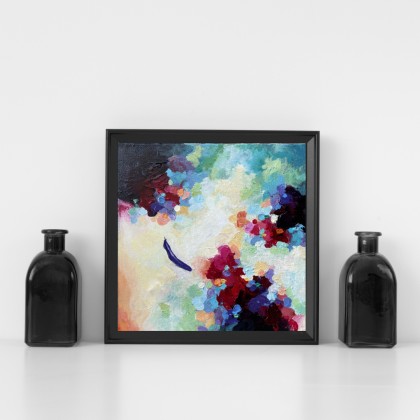 Agnieszka Kumoń - obrazy akryl - Obraz abstrakcyjny Elements II, 25×25 cm, technika akrylowa, 2019 foto #1