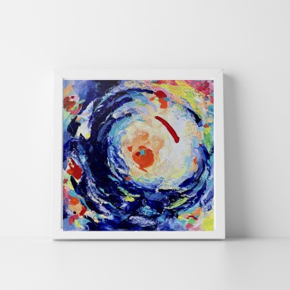 Agnieszka Kumoń - obrazy akryl - Obraz abstrakcyjny Centrum, 30×30 cm, technika akrylowa, 2021 foto #1