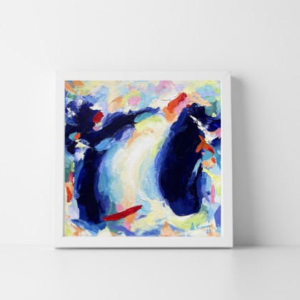 Agnieszka Kumoń - obrazy akryl - Obraz abstrakcyjny Portal, 30×30 cm, technika akrylowa, 2021 foto #1