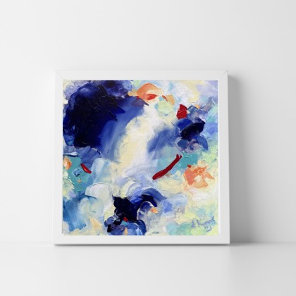 Agnieszka Kumoń - obrazy akryl - Obraz abstrakcyjny 3 Elements, 30×30 cm, technika akrylowa, 2021 foto #1