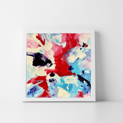 Agnieszka Kumoń - obrazy akryl - Obraz abstrakcyjny Phoenix, 20×20 cm, technika akrylowa, 2021 foto #1