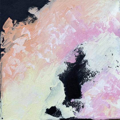Obraz abstrakcyjny Pastel Trio II, 20×20 cm, technika akrylowa, Agnieszka Kumoń, obrazy akryl