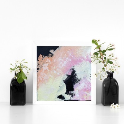 Agnieszka Kumoń - obrazy akryl - Obraz abstrakcyjny Pastel Trio II, 20×20 cm, technika akrylowa foto #1