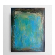 Abstrakcja zielono-brązowa  - obraz akryl 60/80 cm