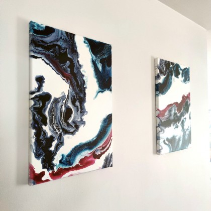 Dyptyk BOSKI 2 x 40x60 cm, Joanna Bilska, obrazy akryl