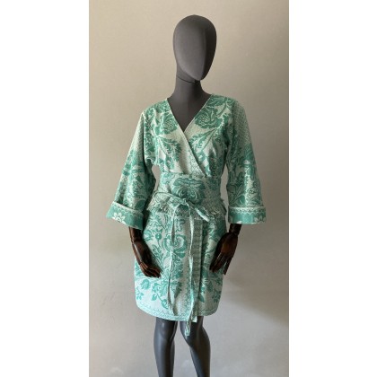 Kimono katana tkana zielona bawełna., PinPin Joanna Musialska, kurtki,żakiety