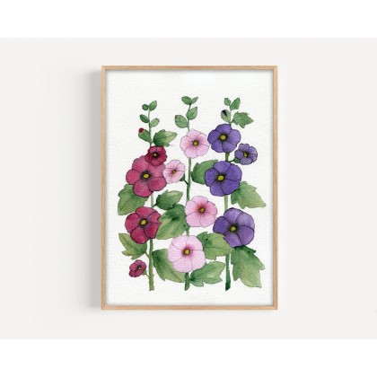 Akwarela A4. Malwy, Małgorzata Domańska ART, obrazy akwarela