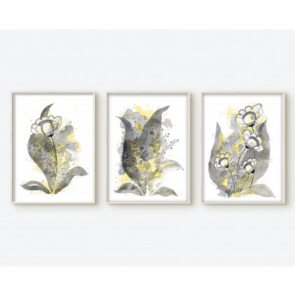 Zestaw 3 akwareli A4. Kwiaty, Małgorzata Domańska ART, obrazy akwarela