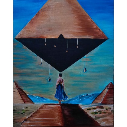 some in another dimension Egipt i piramidy, Wojciech Matuszny, obrazy akryl