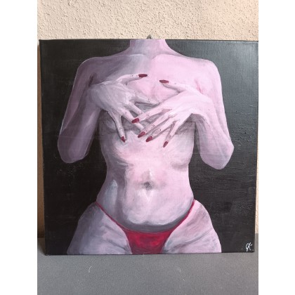 Oliwa Kamińska - obrazy akryl - Różowa kobieta foto #2