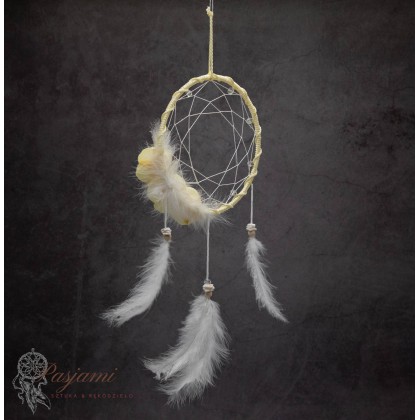 PasjamiArt - dekory wiszące - łapacz snów z różyczkami i szklanymi kryształkami foto #4