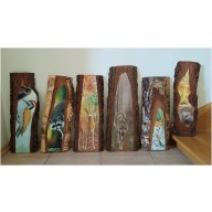 Zestaw 6 zwierząt malowanych na drewnie