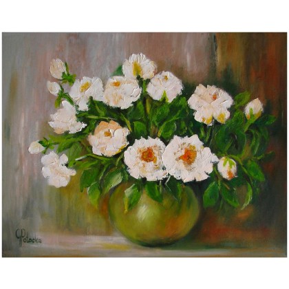 Róże obraz olejny 40-50cm, Grażyna Potocka, obrazy olejne