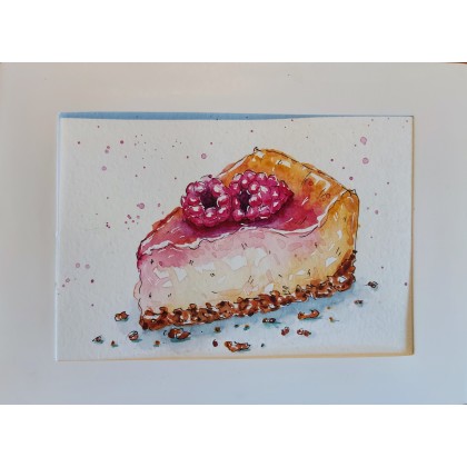 Cheesecake, Yunona Kucherevska, obrazy akwarela