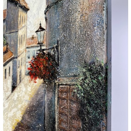 Myroslava Burlaka - obrazy akryl - Słoneczna ulica włoskiego miasteczka. foto #3