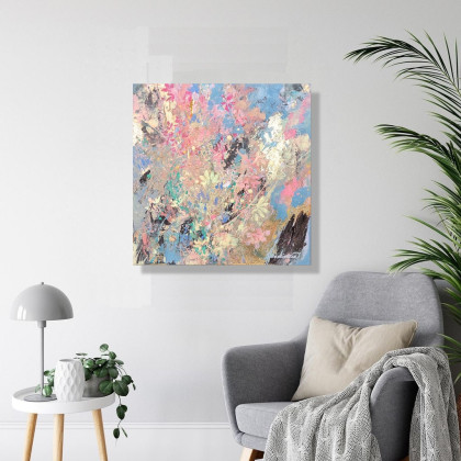 Jolanta Frankiewicz - obrazy akryl - Delicate blue- akrylowa abstrakcja foto #4