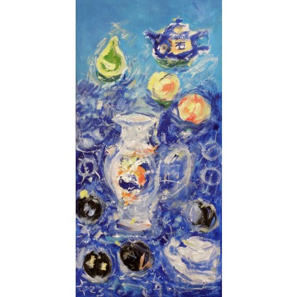 Owoce, ultramaryna 3, 60x120, Eryk Maler, obrazy olejne