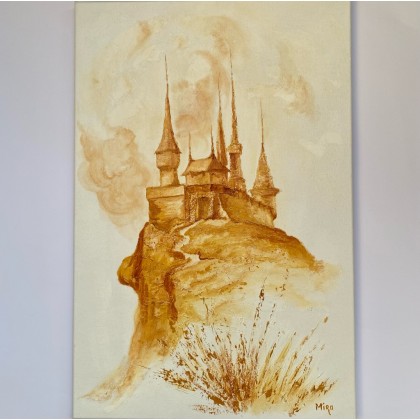 Bajeczny zamek na wzgórzu., Myroslava Burlaka, obrazy akryl
