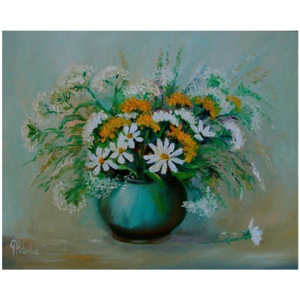 Polne kwiaty  obraz olejny  40-50 cm, Grażyna Potocka, obrazy olejne