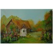 Kapliczka  z malwami 30-24 cm obraz olejny